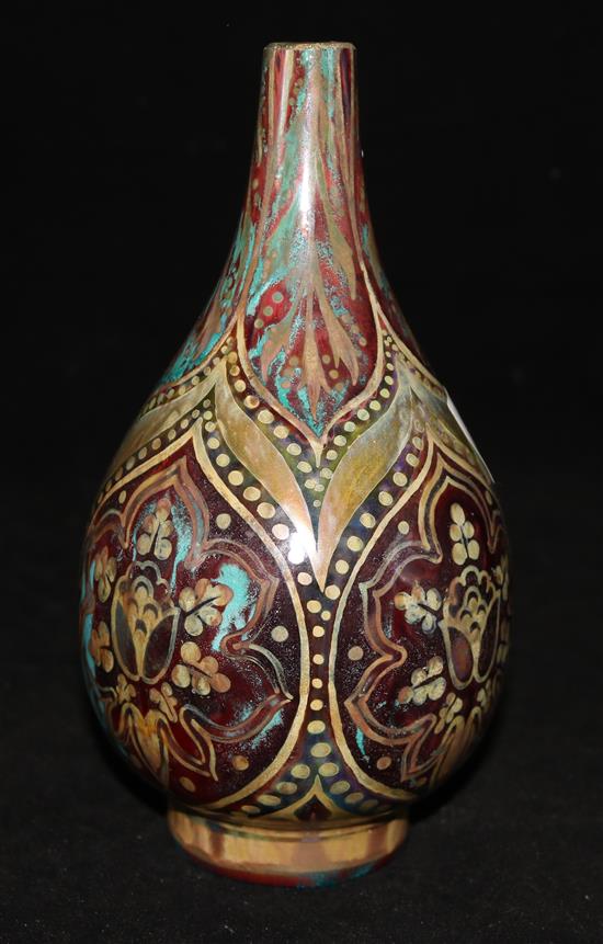 A Pilkingtons Royal Lancastrian baluster vase (cut down), 20cm